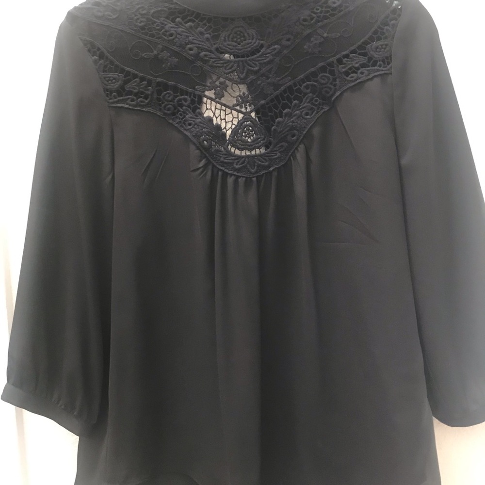 NWT. Sheer and Lace Blouse
